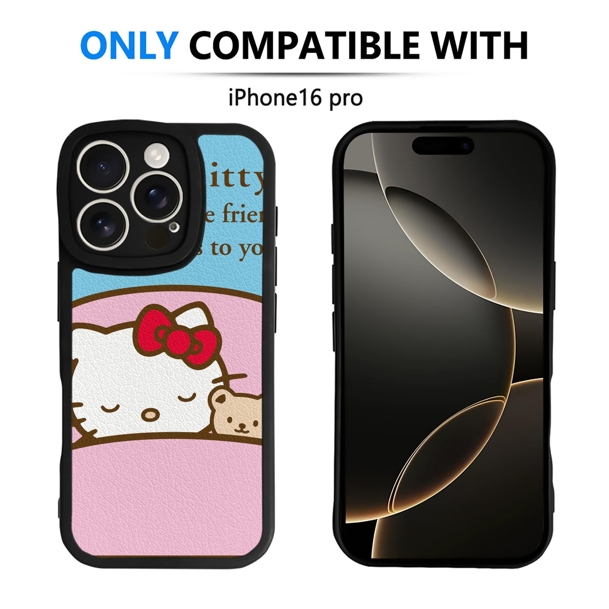 （画像用） Hello Kitty ハローキティ 【iPhone 16シリーズ対応】シリコンスマホケース（レザー調） 材質：シリコン